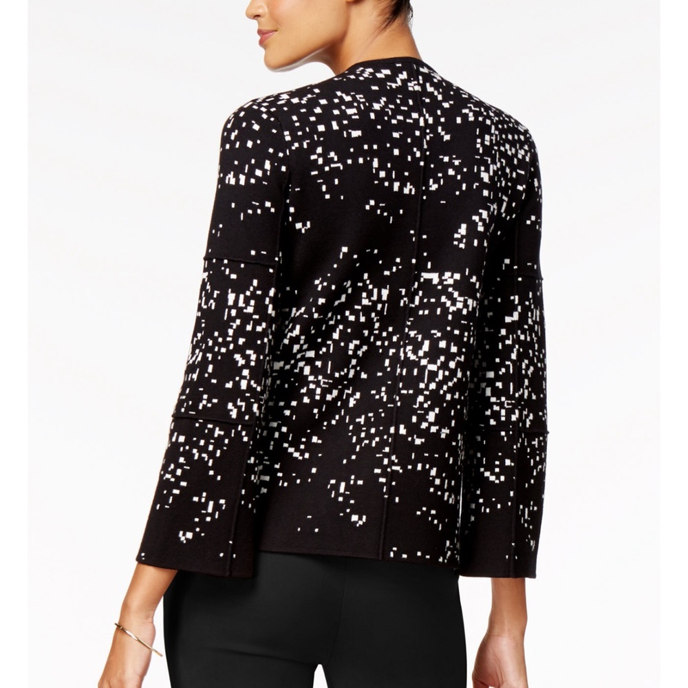 ALFANI Confetti Contrast Open Drape Sweater Cardigan Petite Small PS SP $80 EUC - Picture 2 of 11